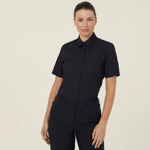 Custom Poplin Short Sleeve Shirt Women's