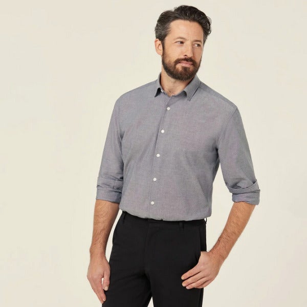 Custom Cotton Chambray Long Sleeve Shirt Men's