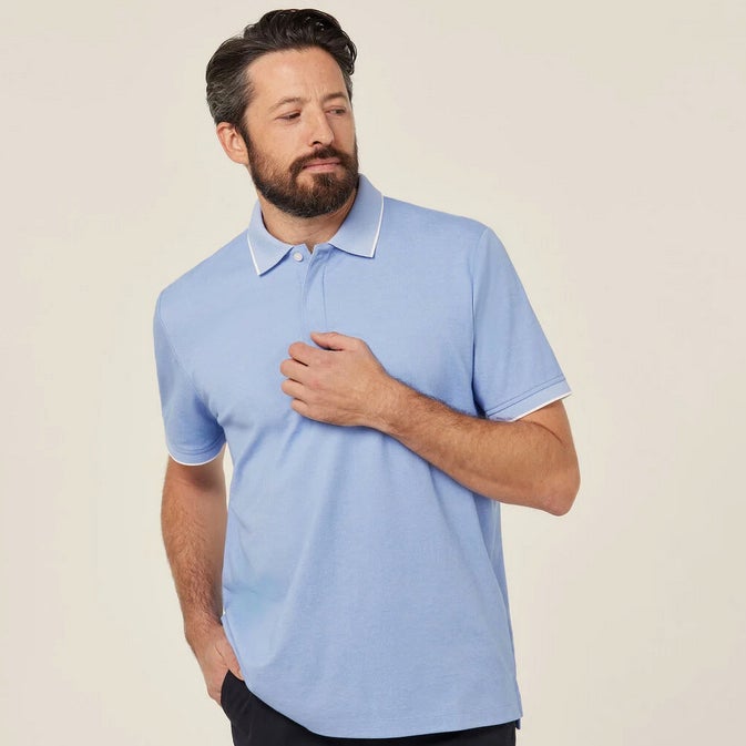 Textured Cotton Poly Short Sleeve Polo Men’s