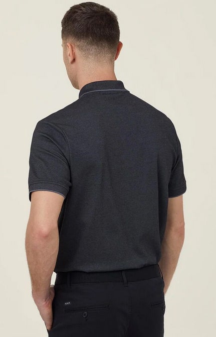 Textured Cotton Poly Short Sleeve Polo Men’s