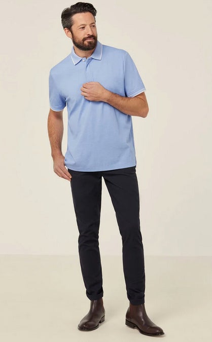 Textured Cotton Poly Short Sleeve Polo Men’s