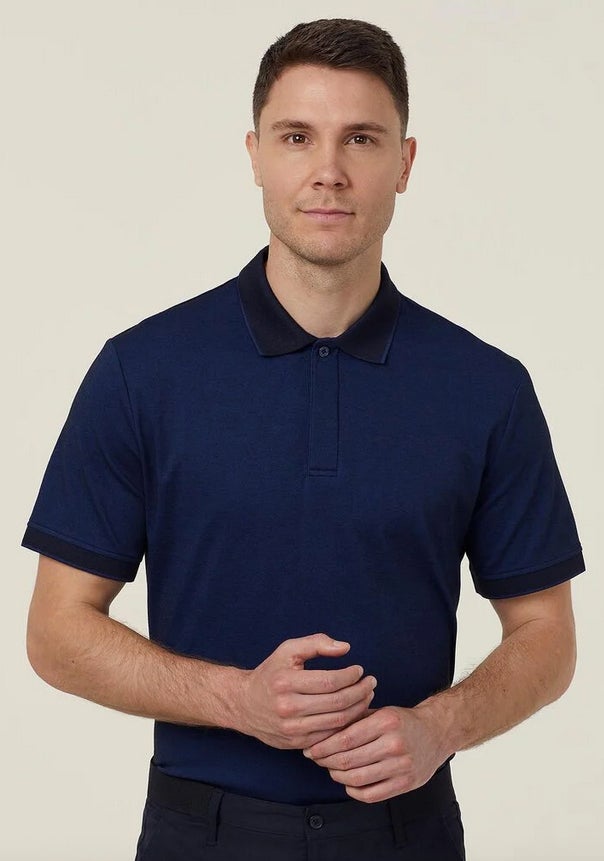 Textured Cotton Poly Short Sleeve Polo Men’s