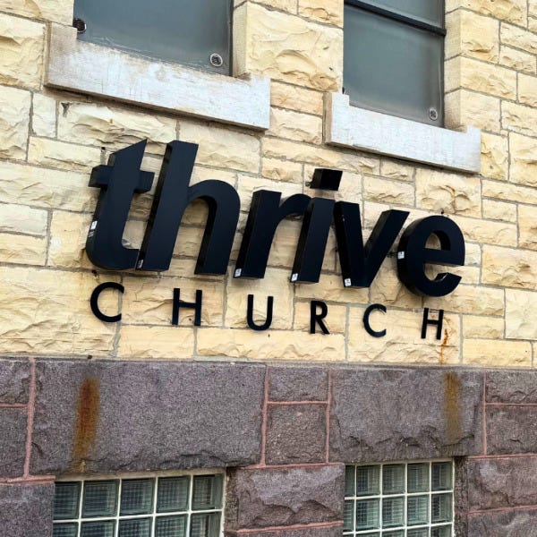channel letters: thrive church