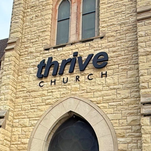 channel letters: thrive church
