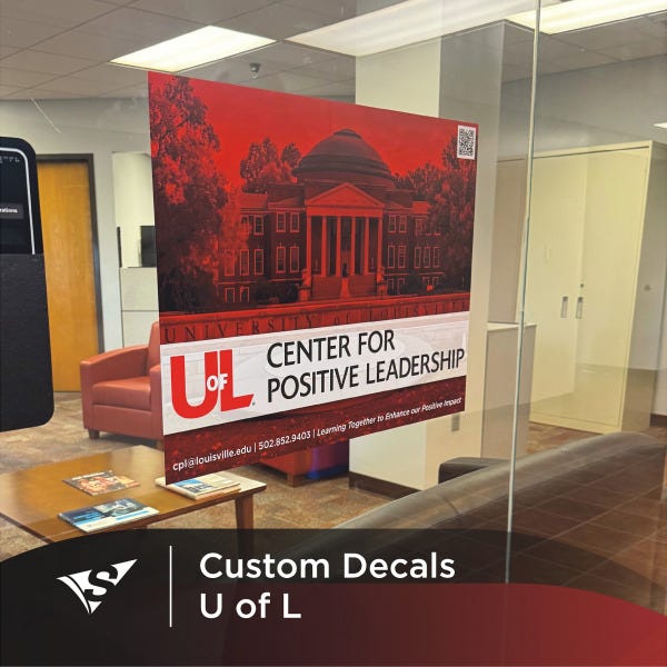 Custom Glass Decal at U of L