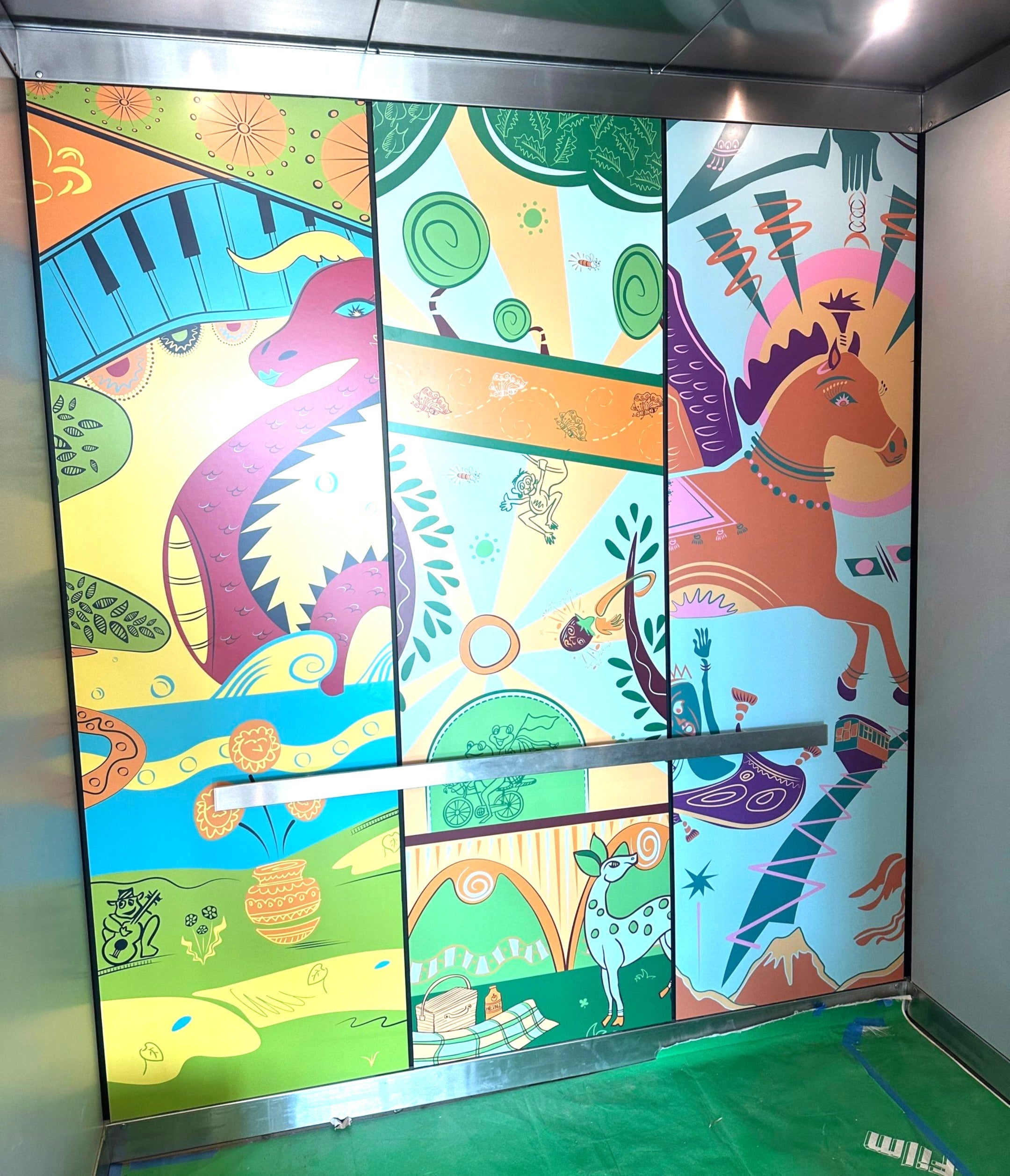 Awesome artwork turned graphics for the Mosaic Building in (Oakland) Pittsburgh, PA!