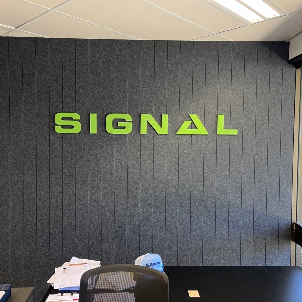 Fresh, Modern Reception Signage for Signal and Tii