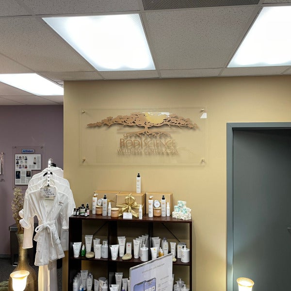 Acrylic Sign Repair for Bodiscience Wellness Center & Spa