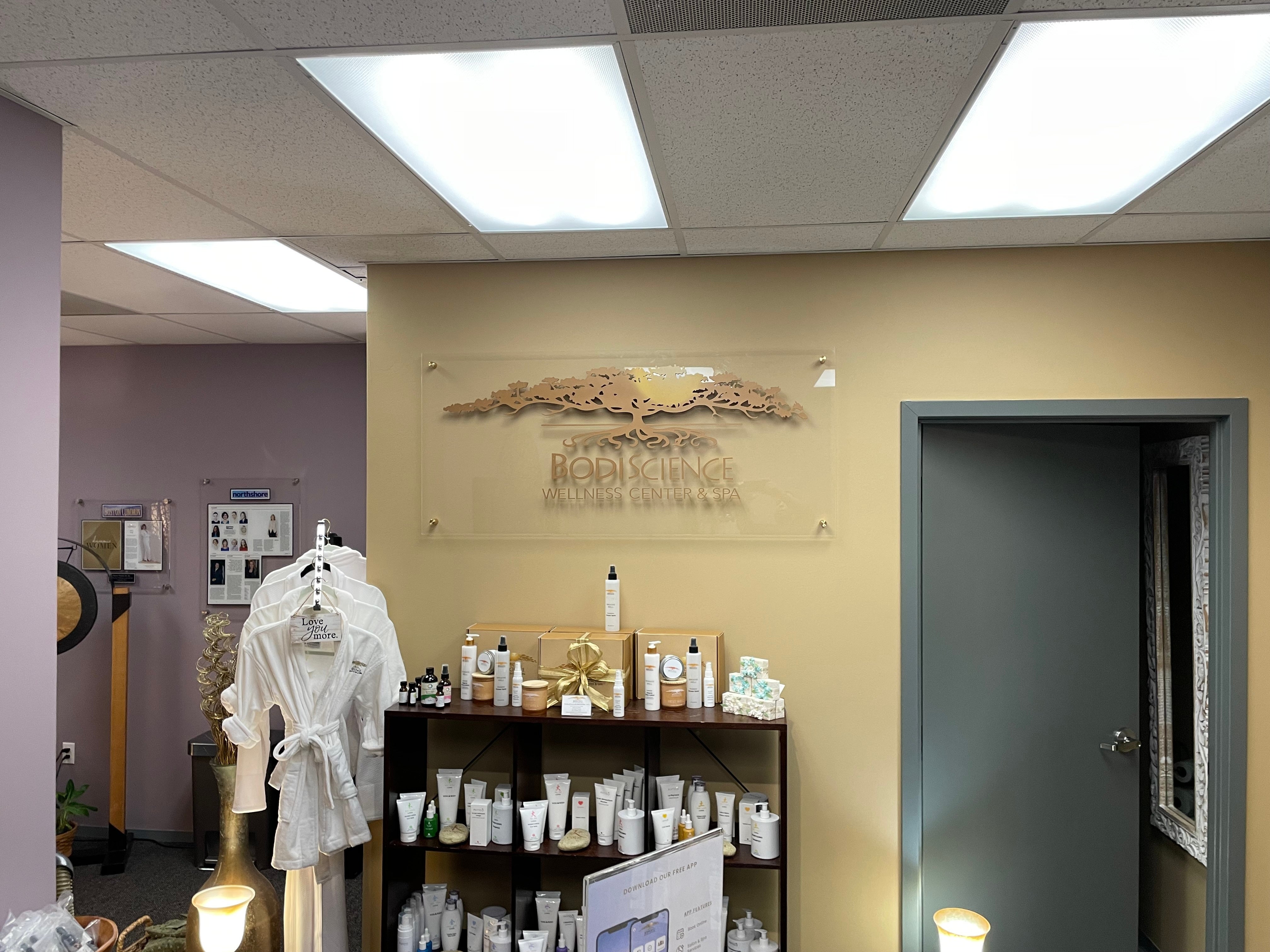 Acrylic Sign Repair for Bodiscience Wellness Center & Spa