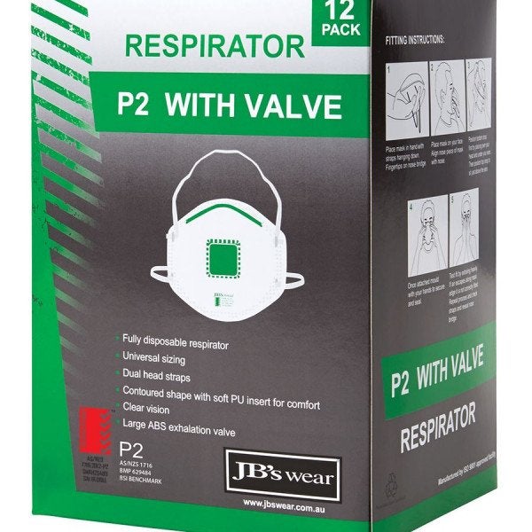 Custom P2 RESPIRATOR WITH VALVE (12PC)