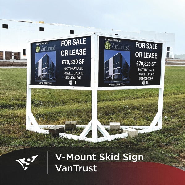 Custom V-Mount Post and Panel Skid Sign