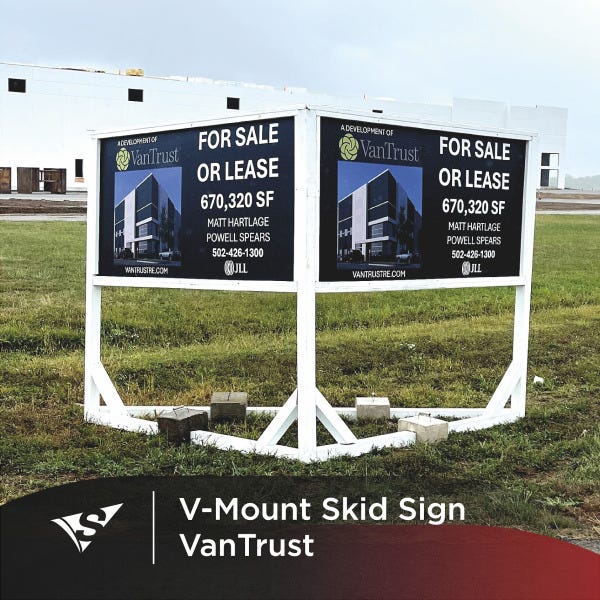 Custom V-Mount Post and Panel Skid Sign