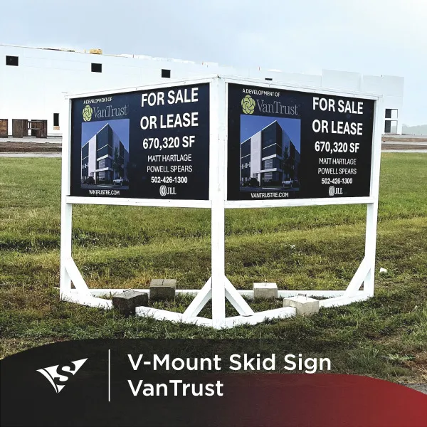 Custom V-Mount Post and Panel Skid Sign