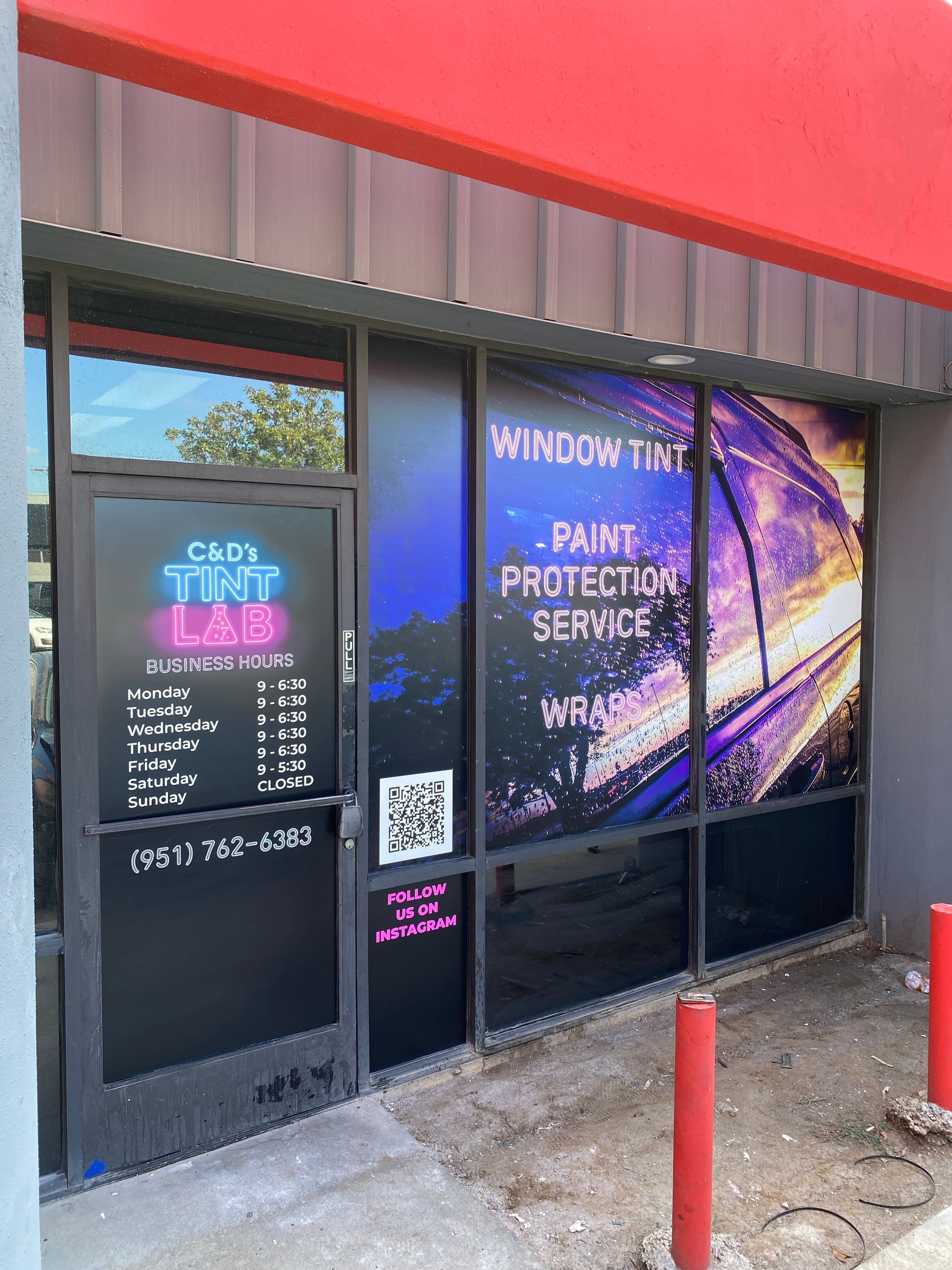 Window Wrap for C&D's Tint Lab in Riverside