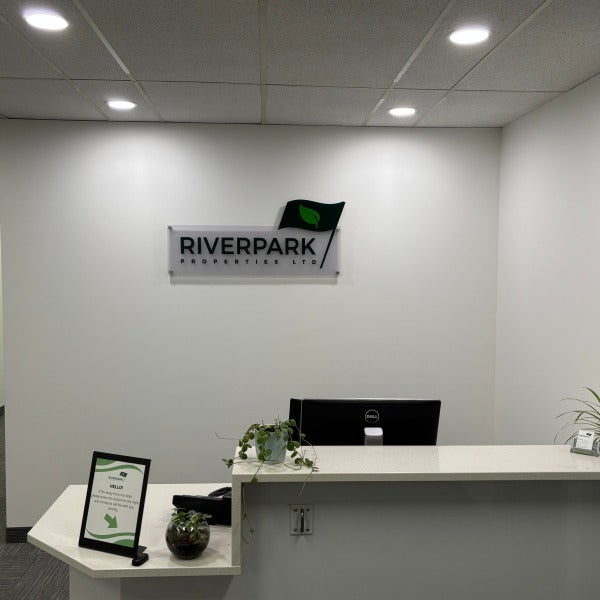 RiverPark Properties - Reception Sign