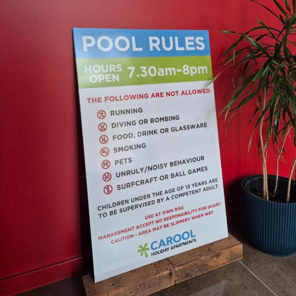POOL Rules Sign