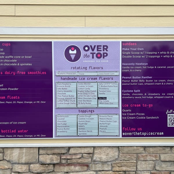 Ankeny - Over The Top Menu
