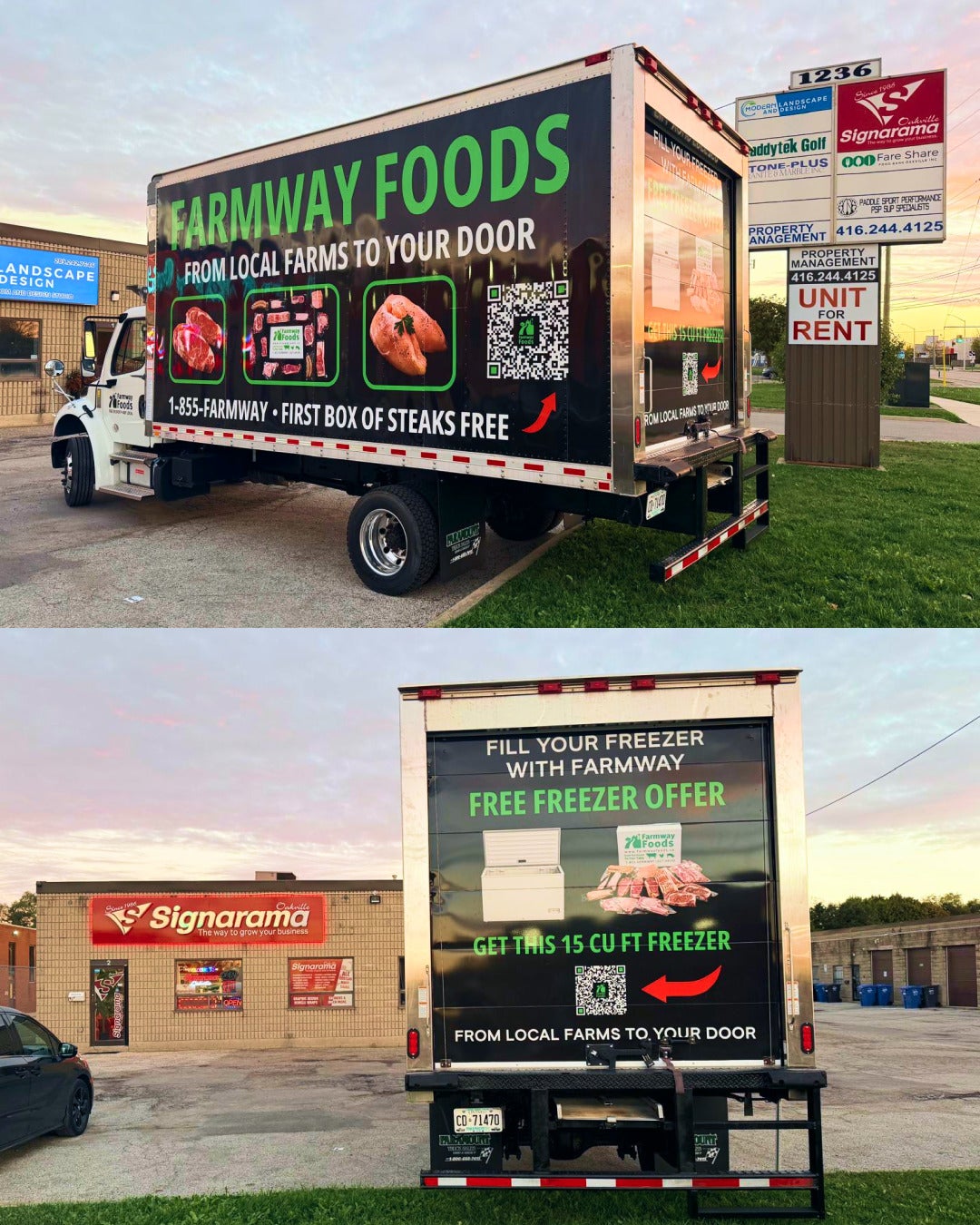 Bold Full Truck Wrap Rebrand for Farmway Foods by Signarama Oakville