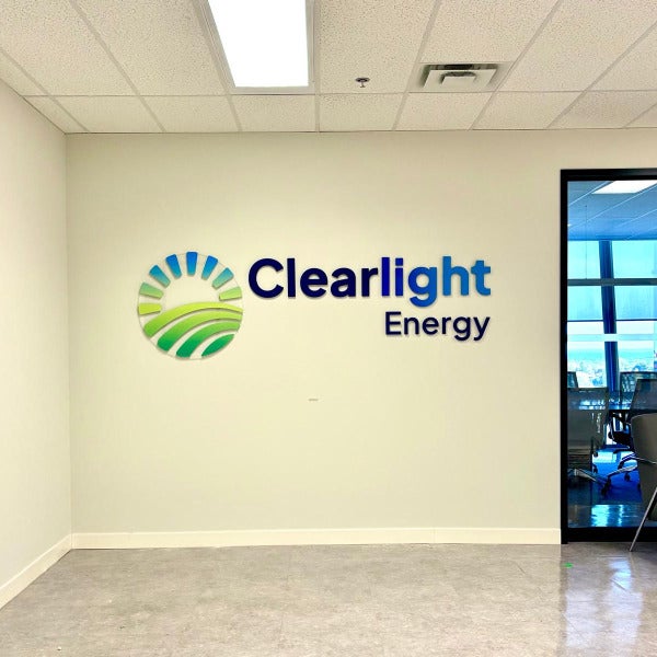 Custom Gradient Colour 3D Indoor Sign for Clearlight Energy