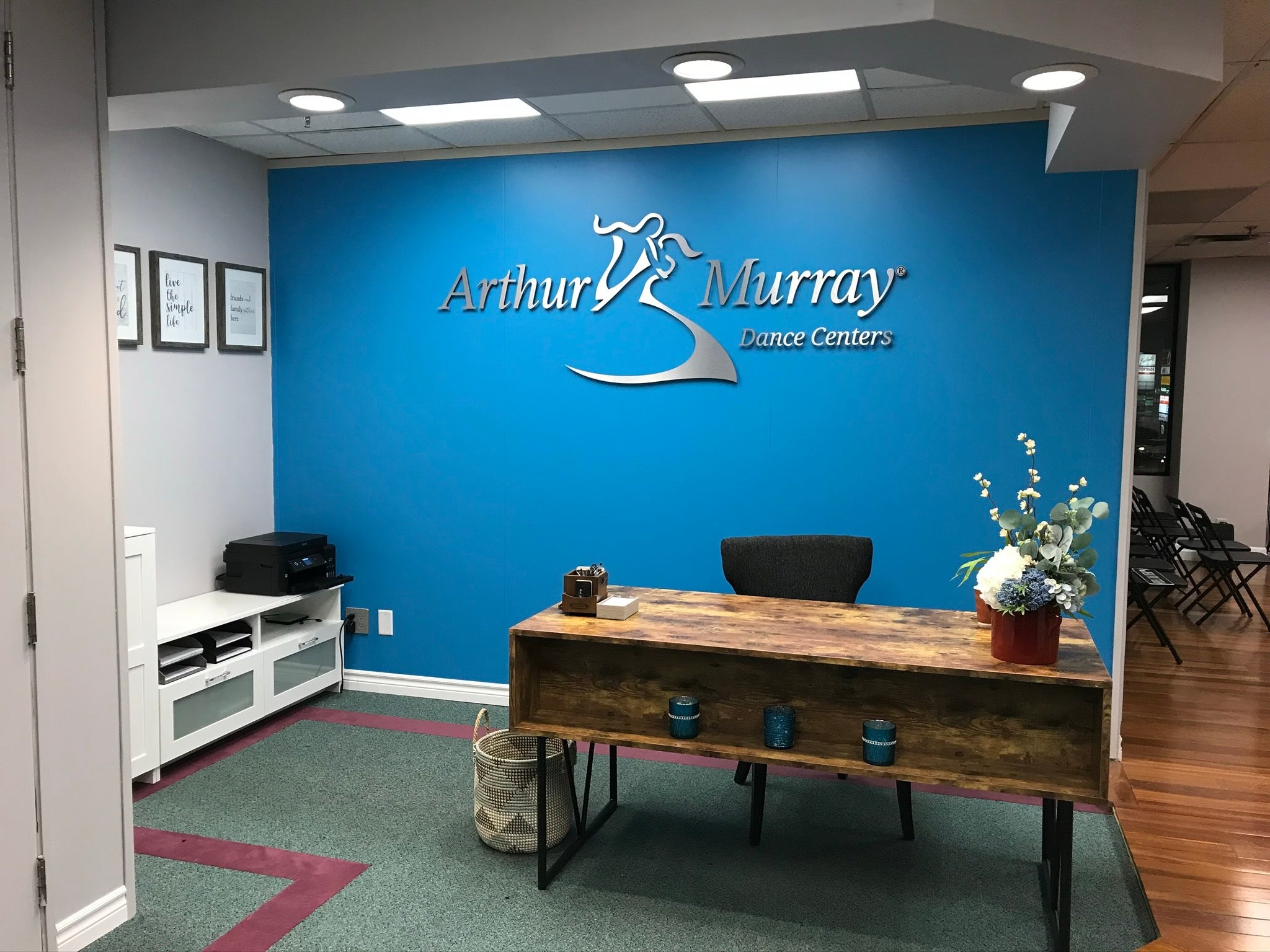 Throwback: Elegant Brushed Silver Reception Sign for Arthur Murray Hamilton Dance Center
