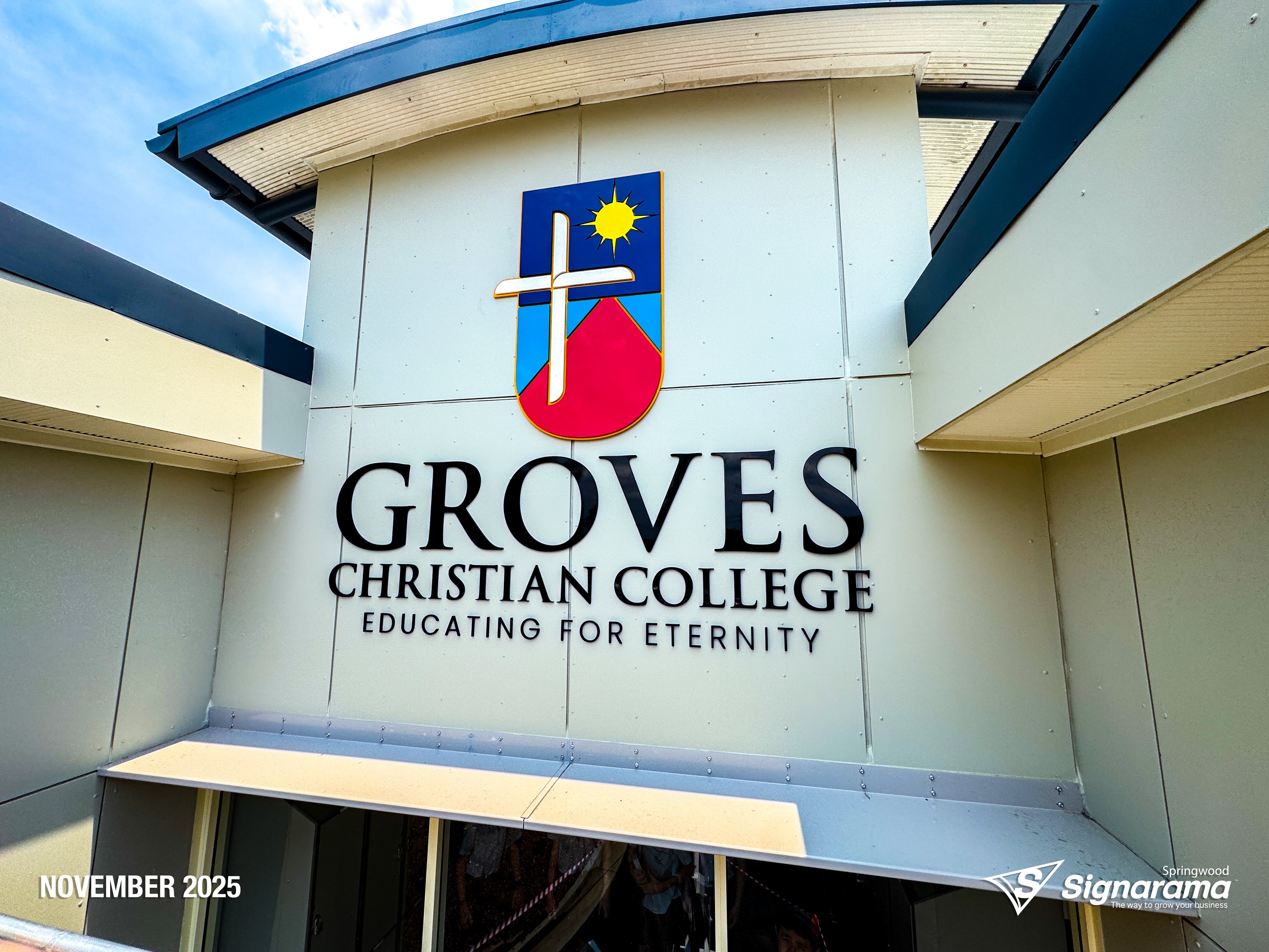 3D Acrylic Logo - Groves Christian College