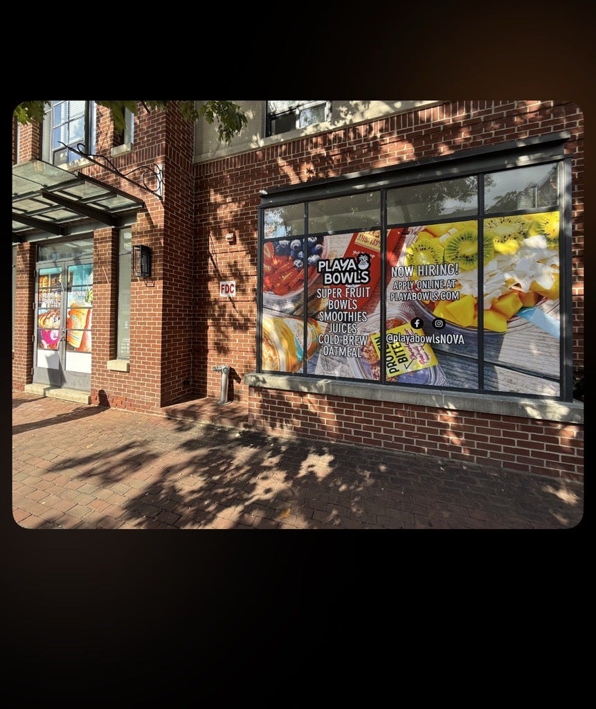 Playa Bowls Opens in Old Town Alexandria: Vibrant Construction Graphics by Signarama Tysons Corner