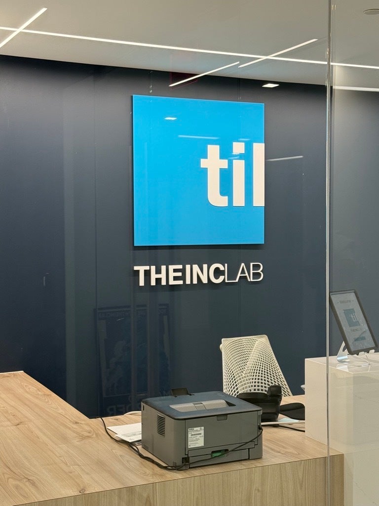 New Acrylic Lobby Sign Installed for The IncLab’s Tysons Office Expansion