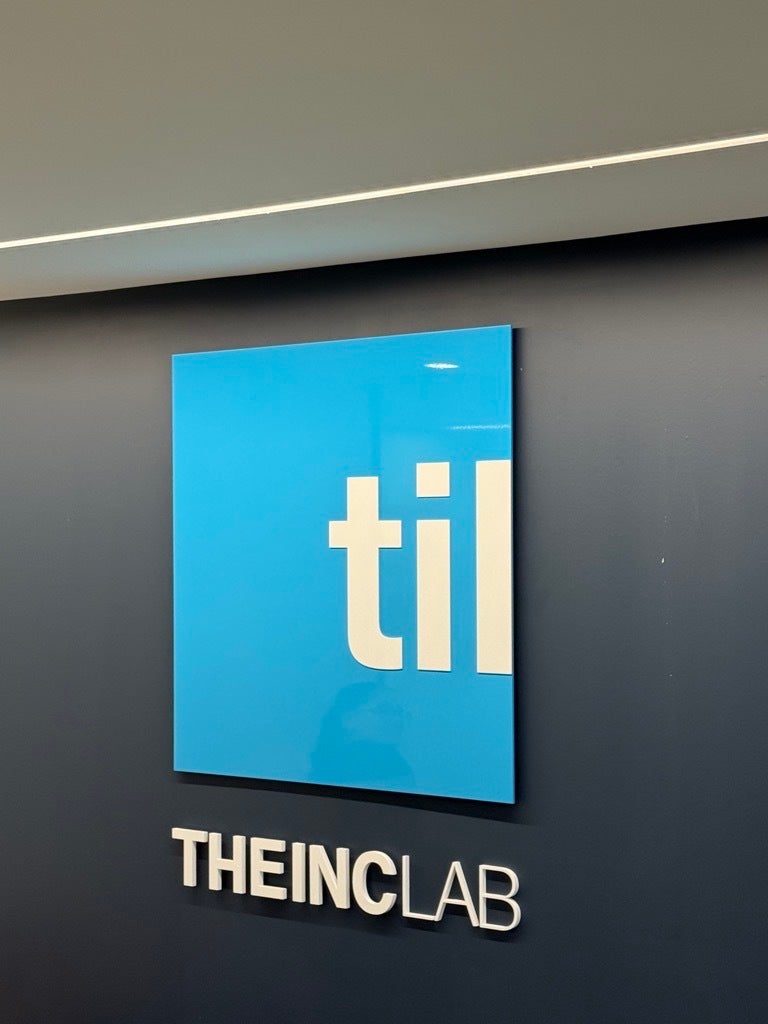 New Acrylic Lobby Sign Installed for The IncLab’s Tysons Office Expansion