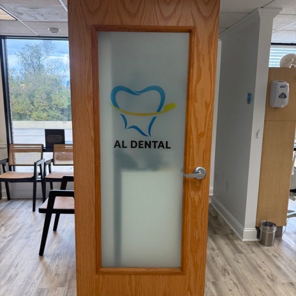 AL Dental Vienna Gets New Acrylic Lobby Sign and Door Frosting