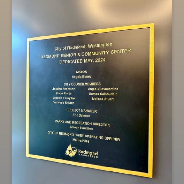 Celebrating Redmond’s New Community Hub with a Custom Dedication Plaque - Redmond, WA
