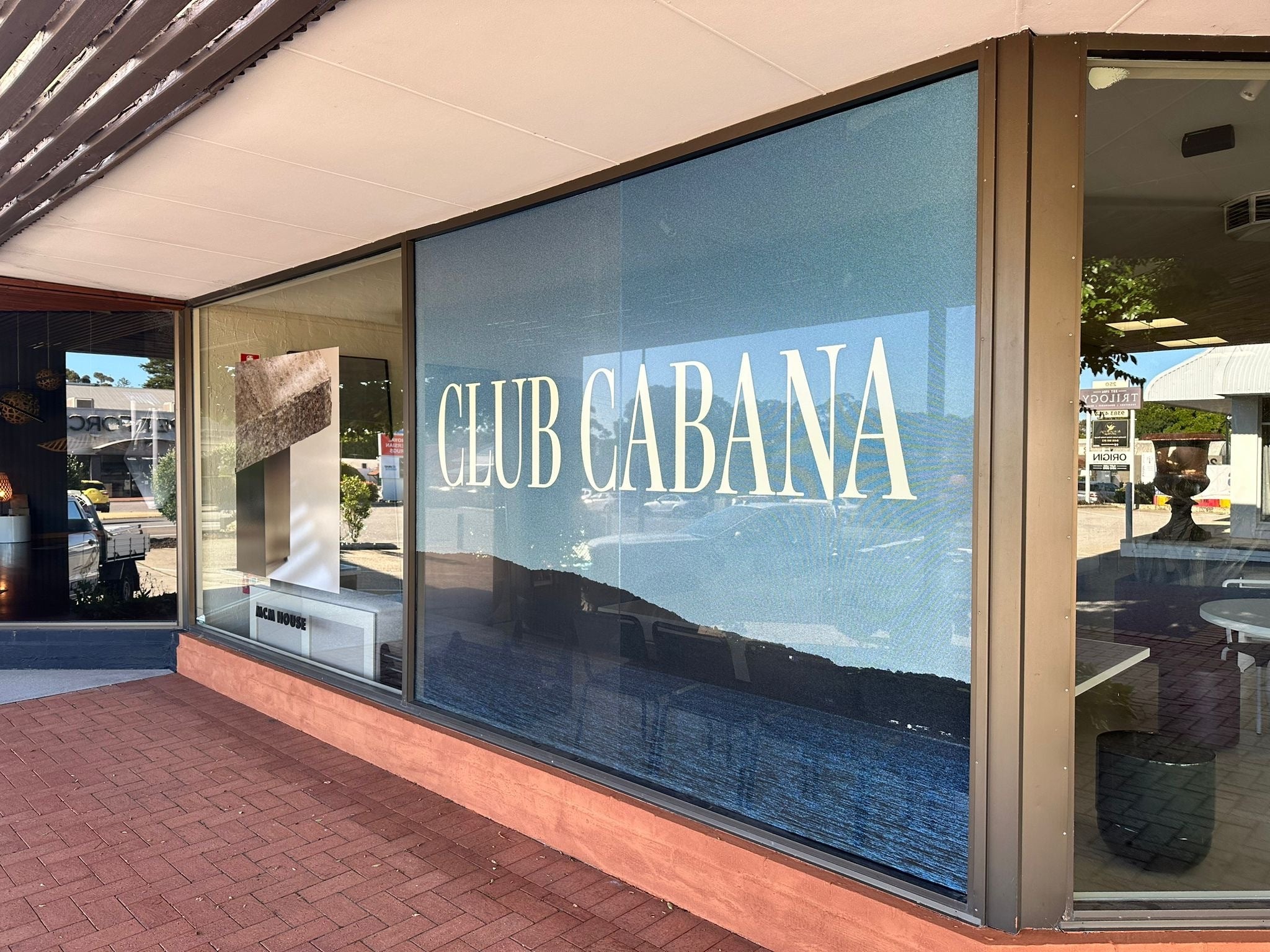 MCM House Claremont – Window Graphics & Pylon Signage
