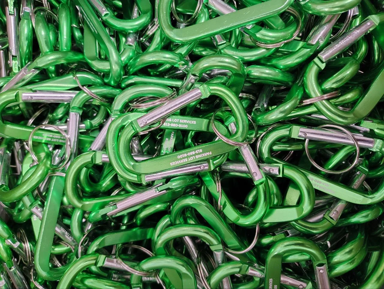 Swag Restock for Parking Lot Services: Carabiners & Scratch Pads