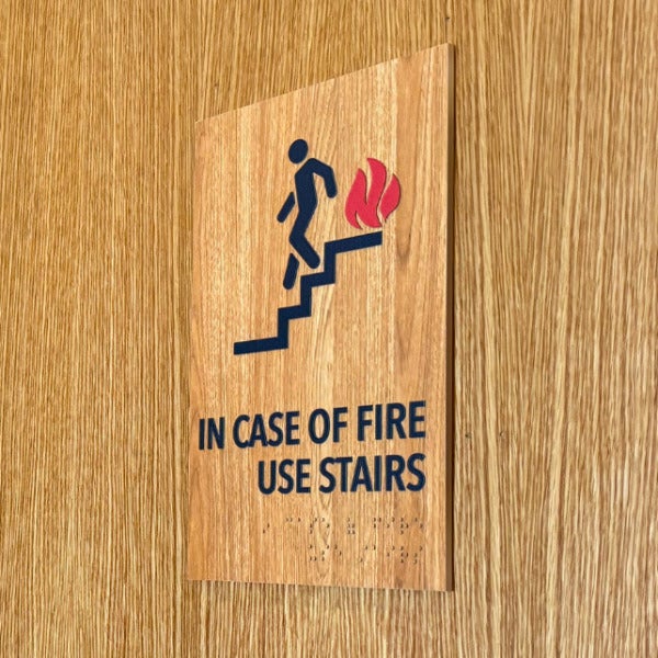 ADA Sign: In Case of Fire Use Stairs