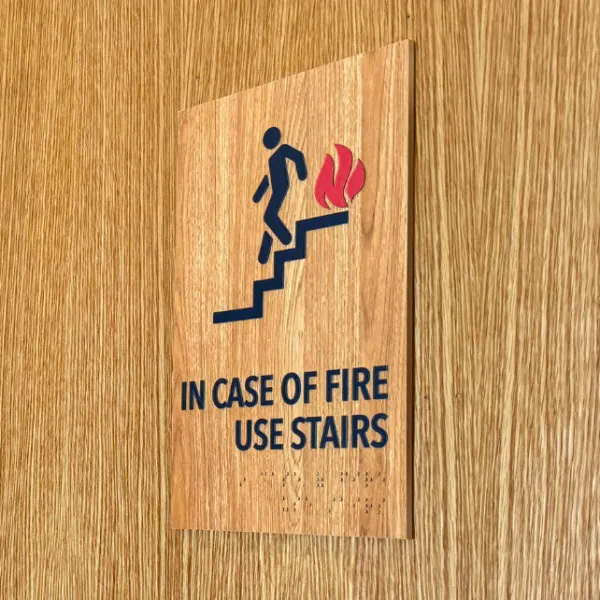 ADA Sign: In Case of Fire Use Stairs