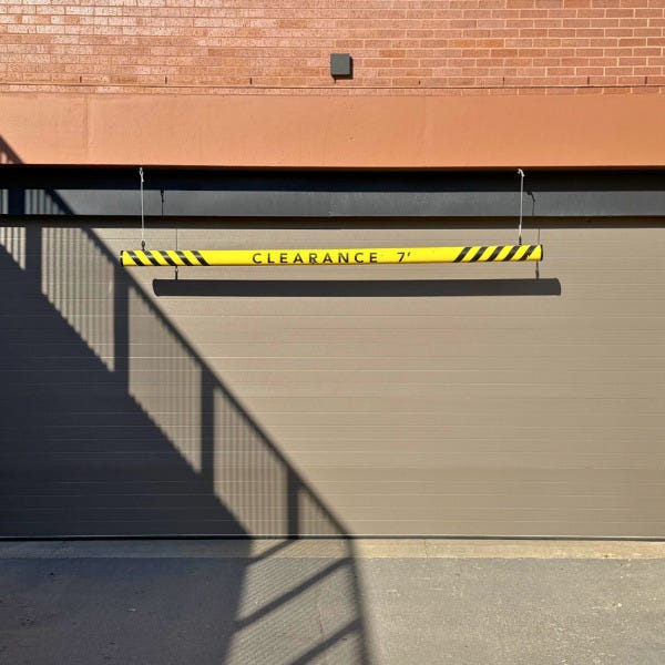 garage clearance sign