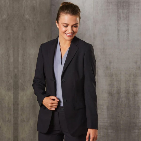 Custom Poly/Viscose Two Buttons Mid Length Jacket