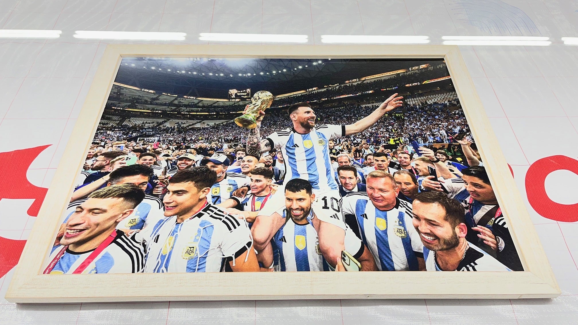 Transforming an Old Framed Picture into a Child’s Dream Messi Poster