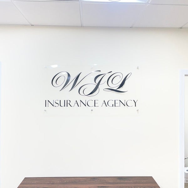 Clean & Modern Acrylic Office Sign for WJL Insurance