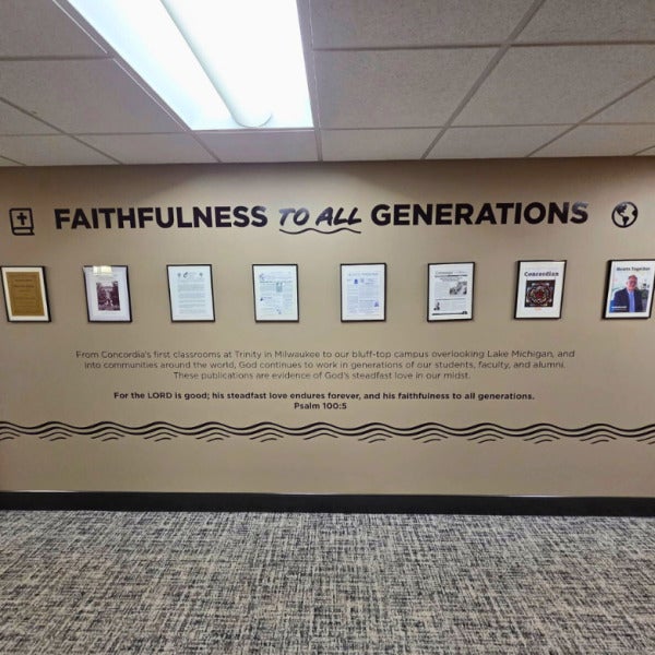 wall graphics & lettering (vinyl) at Concordia University Wisconsin