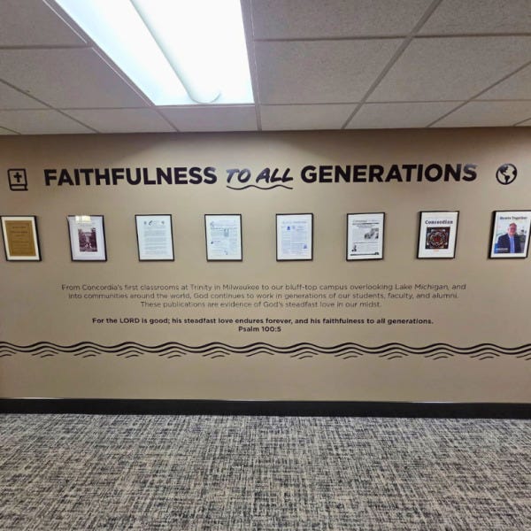 wall graphics & lettering (vinyl) at Concordia University Wisconsin