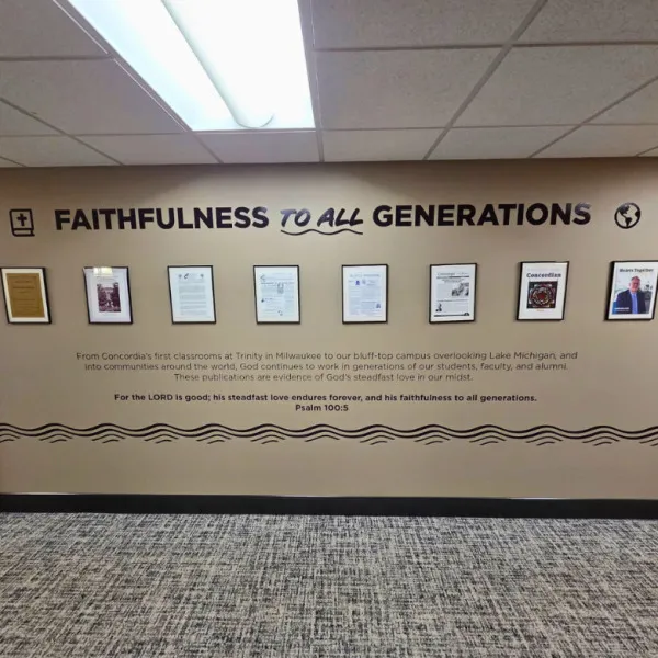 wall graphics & lettering (vinyl) at Concordia University Wisconsin