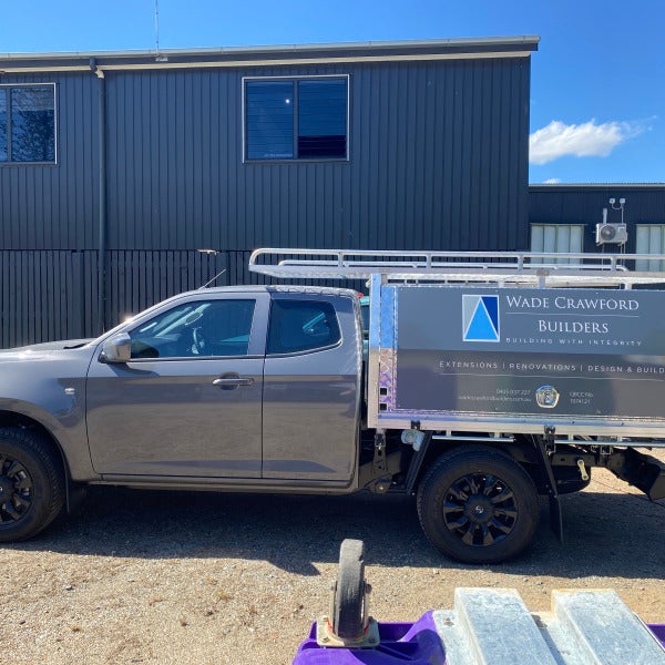 Custom Ute Toolbox Signage for Wade Crawford Builders