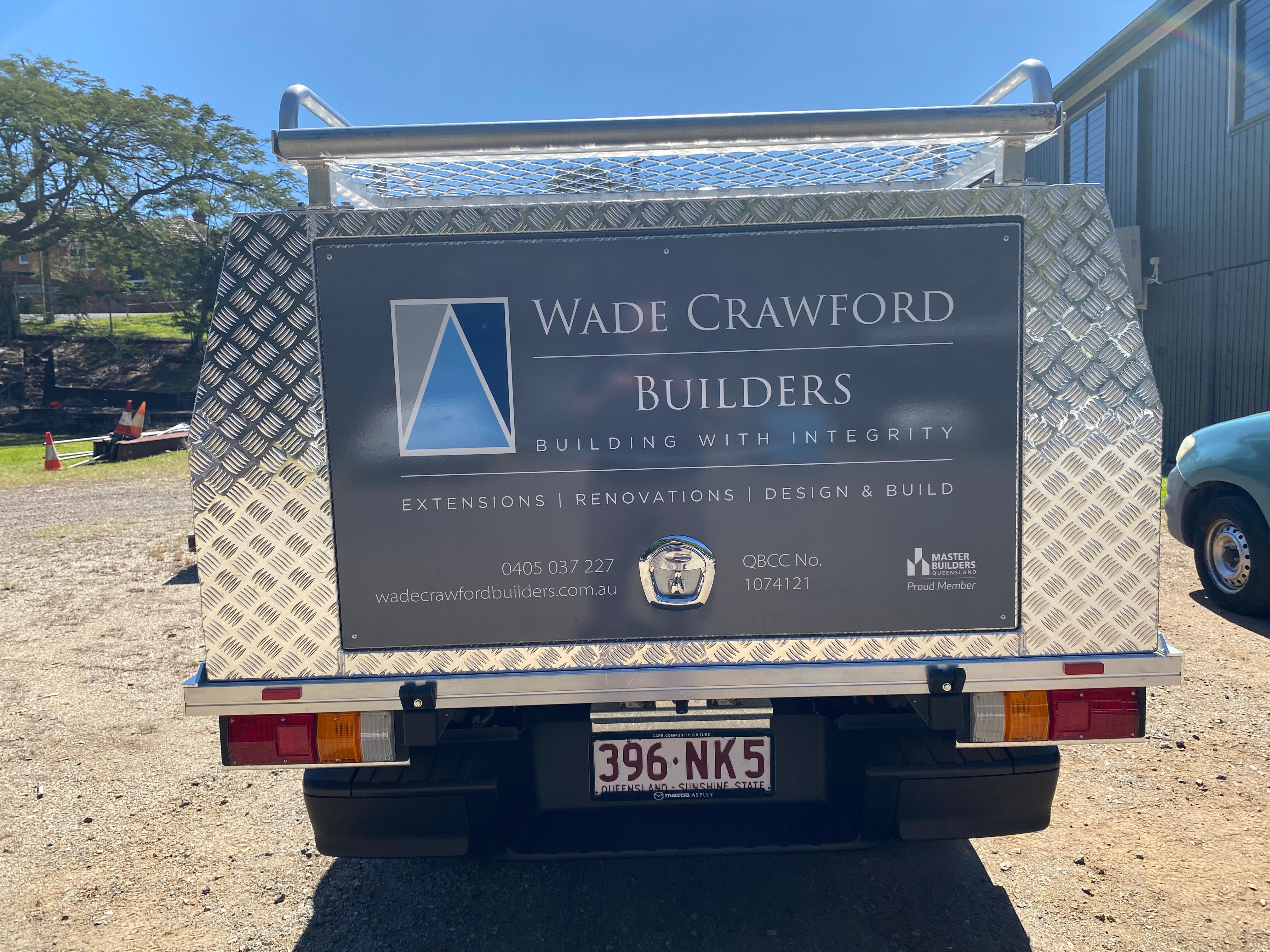 Custom Ute Toolbox Signage for Wade Crawford Builders
