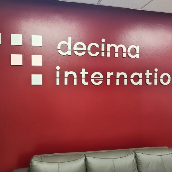 Decima International Gives Their Lobby a Clean, Modern Upgrade with a Dimensional Wall Sign
