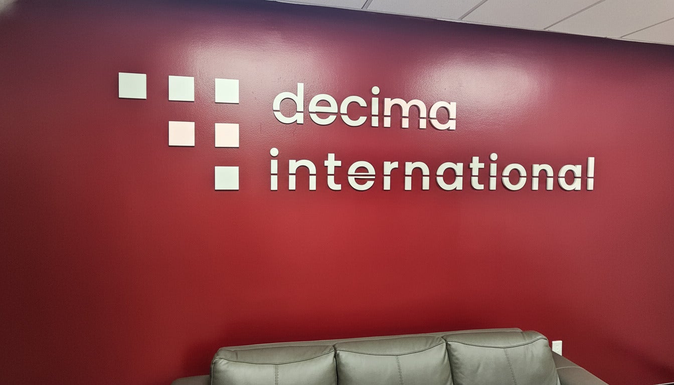 Decima International Gives Their Lobby a Clean, Modern Upgrade with a Dimensional Wall Sign