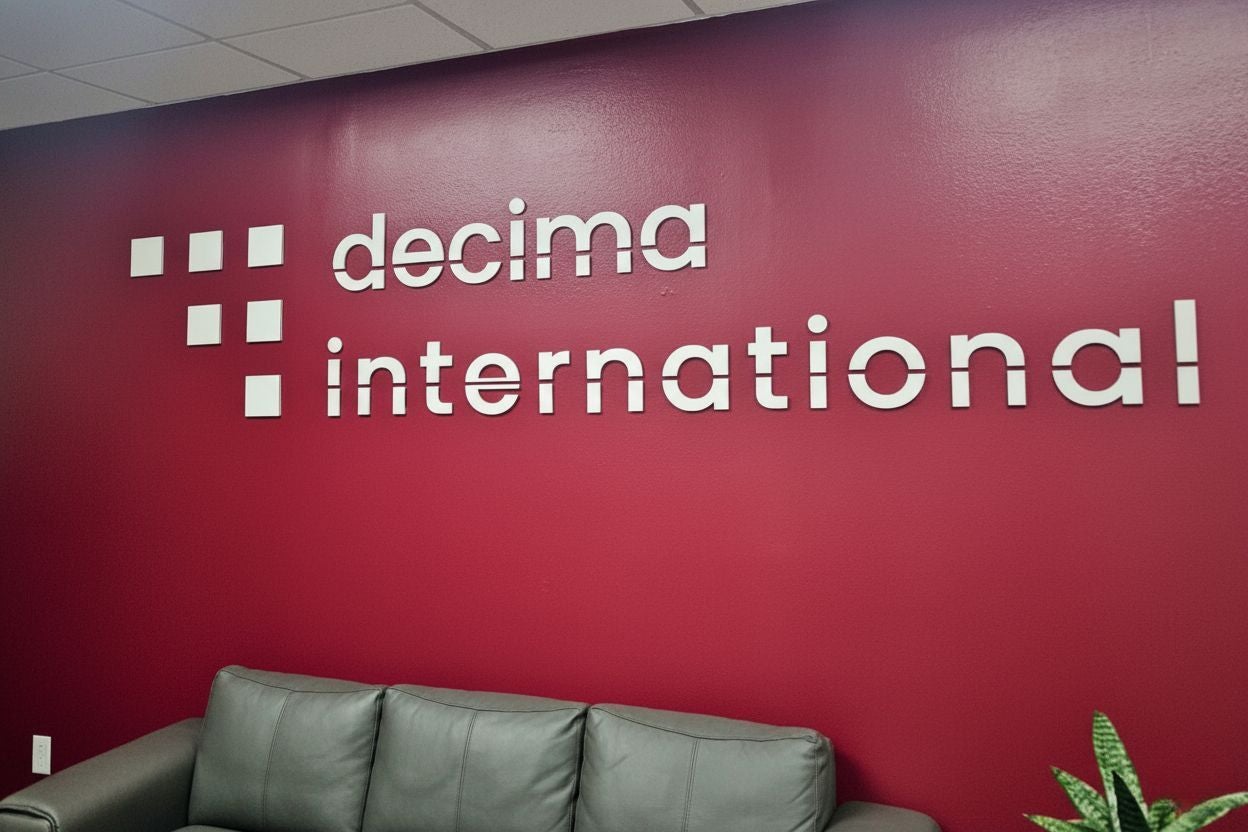 Decima International Gives Their Lobby a Clean, Modern Upgrade with a Dimensional Wall Sign