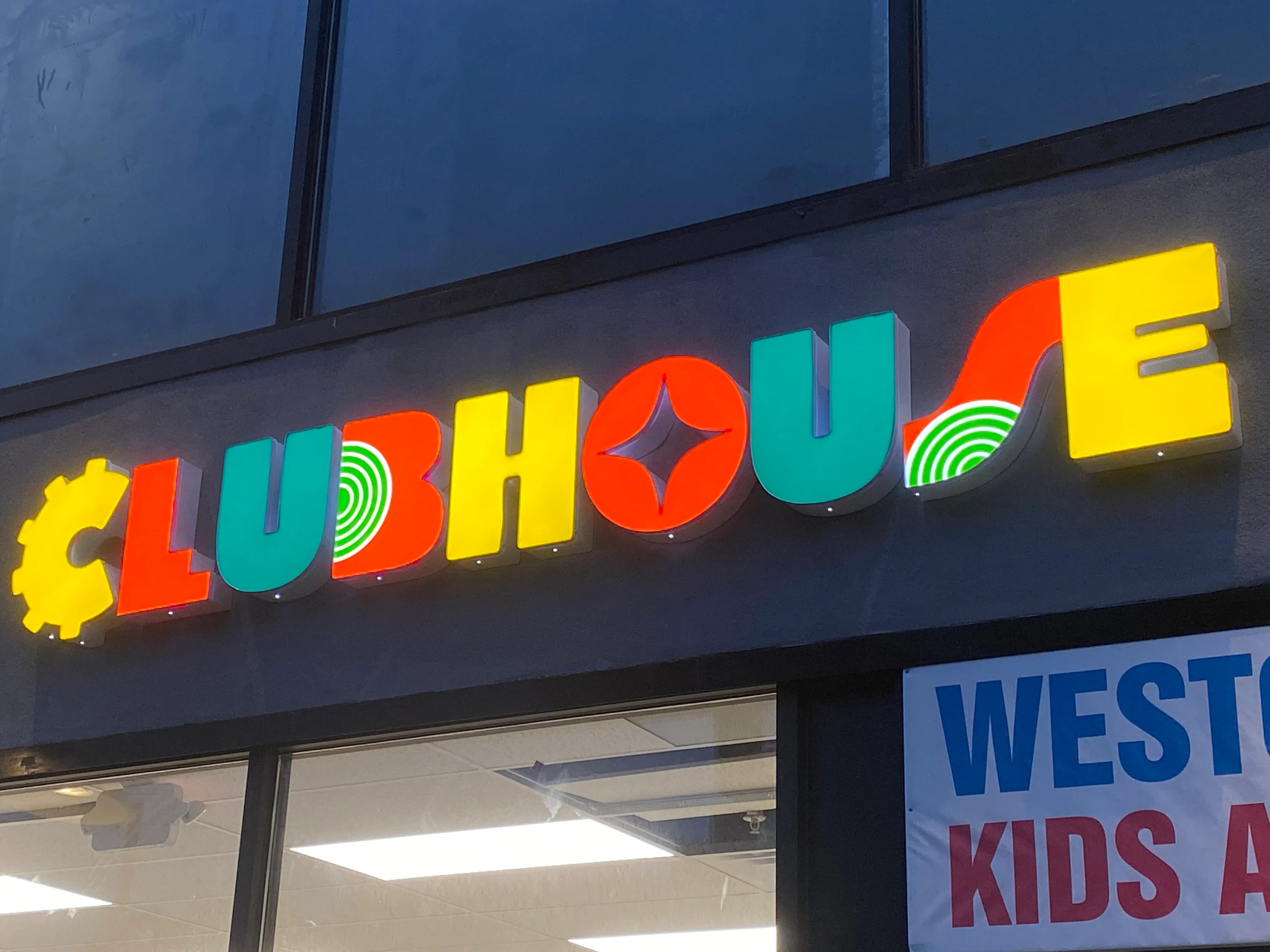 Internally Illuminated Channel Letters & Feather Flags for Clubhouse Central in Hartsdale, NY