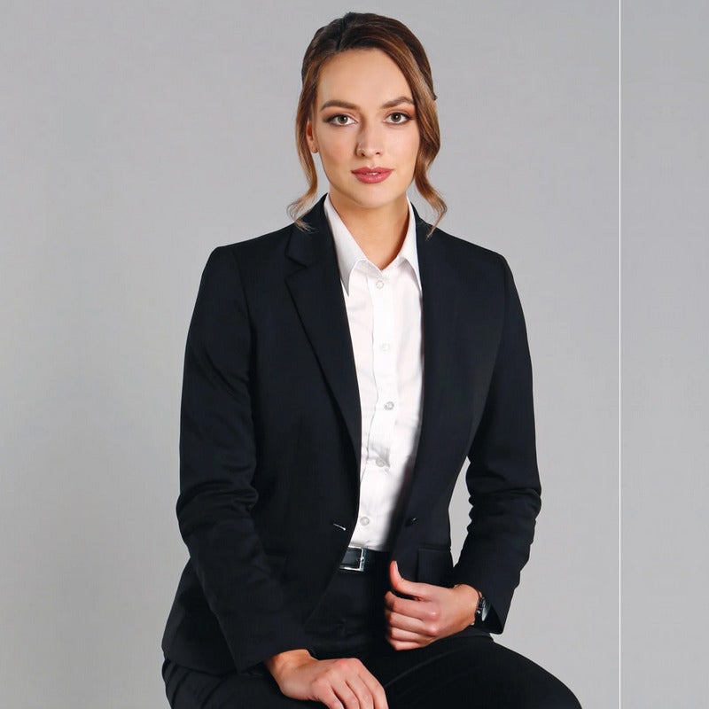 Wool Blend Stretch Cropped Jacket