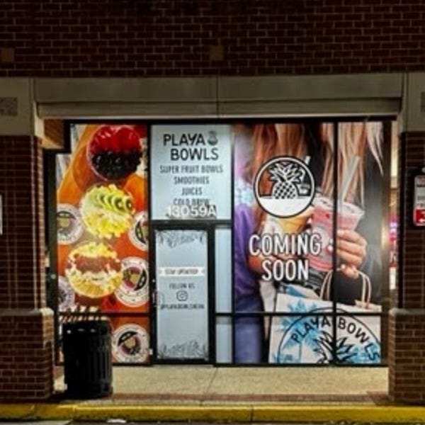 Playa Bowls Fair Oaks Construction Graphics | Vibrant Window Wraps for Grand Opening