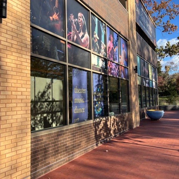 Creative Cauldron Window Perf Mural Installation | Vibrant Theater Branding in Falls Church